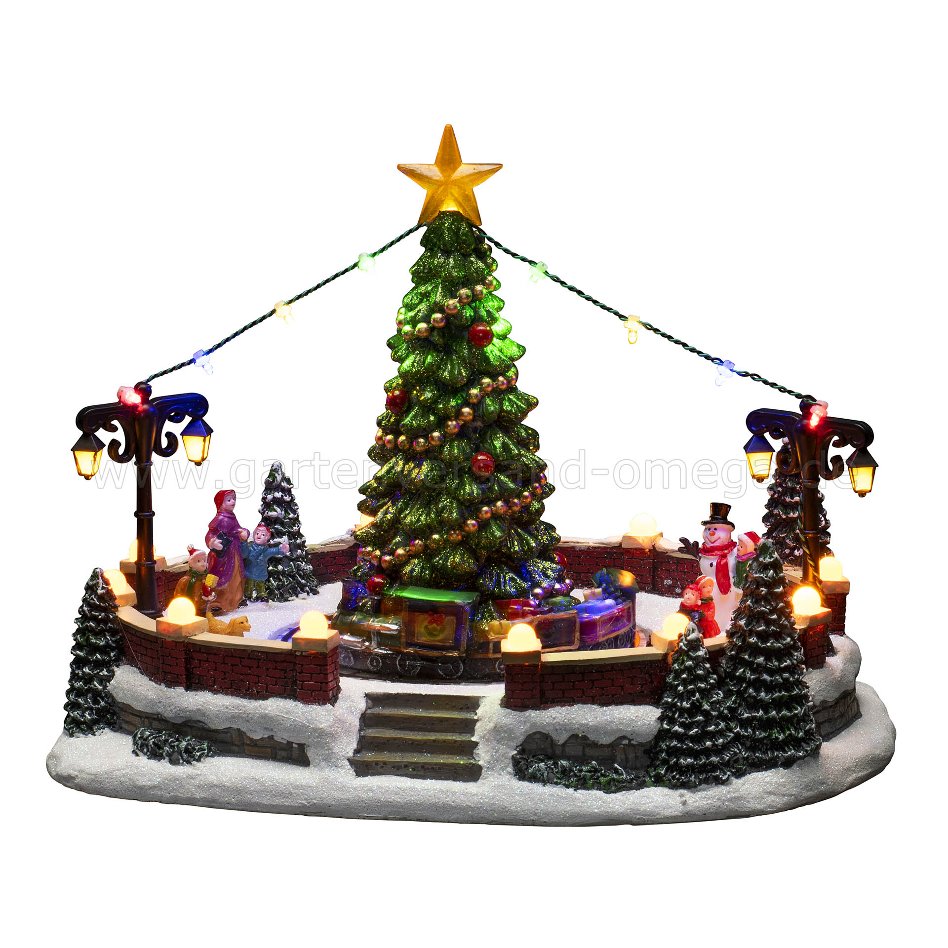 LED-Szenerie Dorfplatz - Weihnachtsdeko Fensterbrett, Weihnachten das animierte mit Weihnachten, Animation, Winterzauber und Dekoration für Beleuchtung, Schreibtischdeko Weihnachtsbeleuchtung Weihnachtsdeko, für Musik