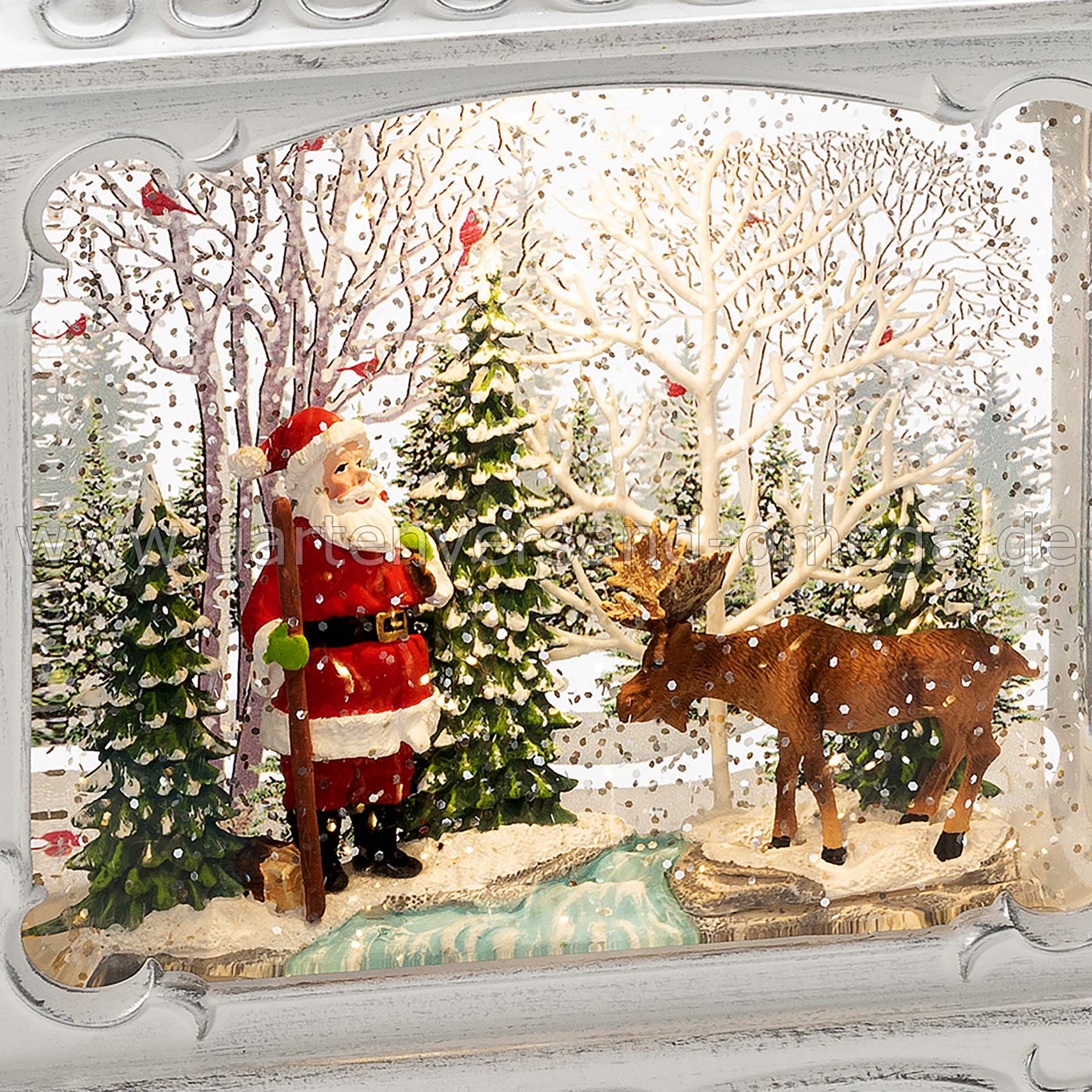 Wassergefüllte Laterne Weihnachtsmann LED-Dekoration, Innen elektrische LED-Schneekugel, mit Schneekugel, Weihnachtsdekoration - Weihnachtsbeleuchtung, Schneekugellaterne, Wasserlaterne, beleuchtet Schneelaterne, Elch