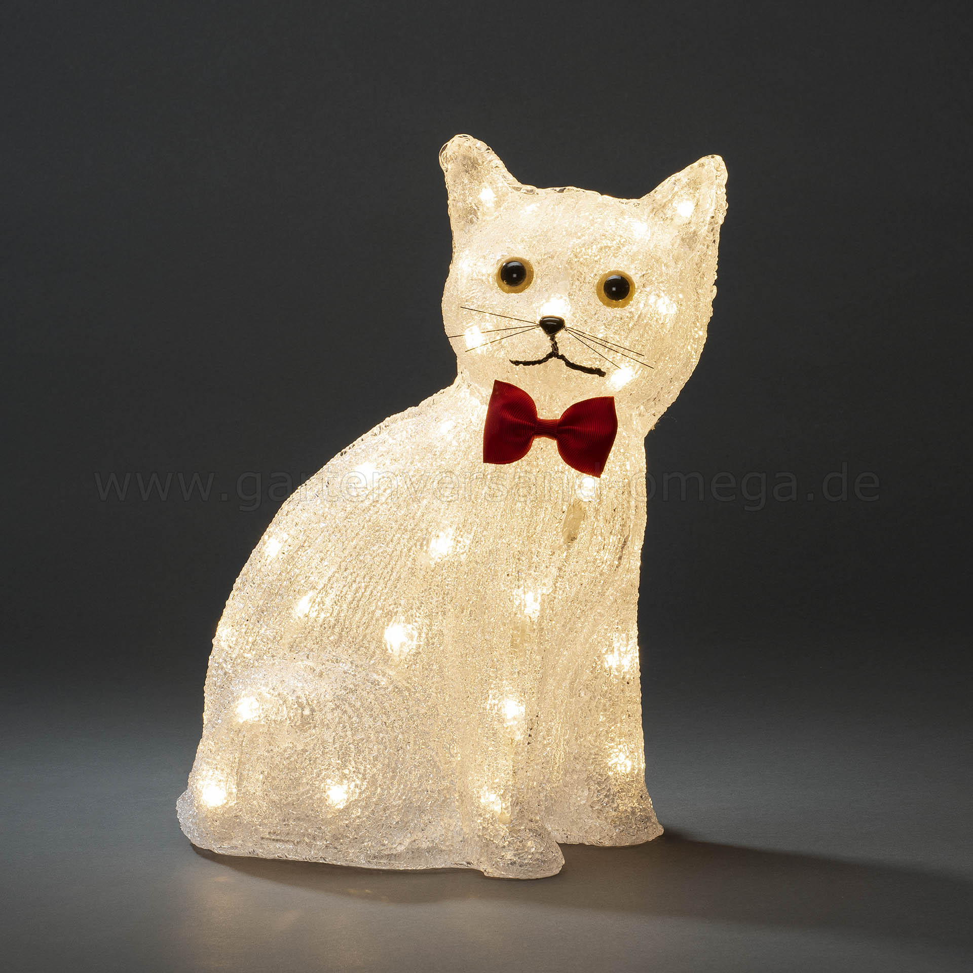 LED-Acryl Katze sitzend - Katze, LED beleuchtet, Figuren beleuchtet, Weihnachtsdekoration Katzenfigur Katze Deko Katze, Tierfiguren beleuchtet, Weihnachtsbeleuchtung Katze, Leuchtdekoration Acrylfigur Außen LED-Katze
